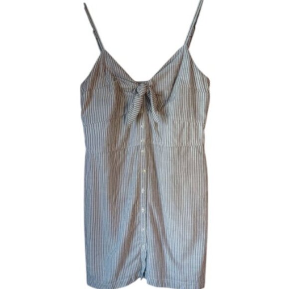 Abercrombie & Fitch grey striped tie front dress size L - Picture 5 of 13